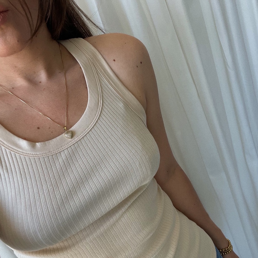 TANK ribbed tank top — In Beige
